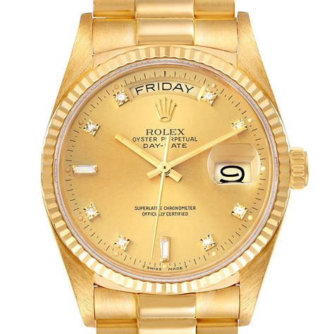 rolex presidential day-date 18k yellow gold watch|day date 40 Rolex price.